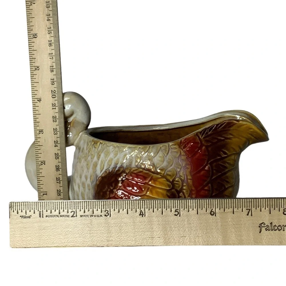 Harvest Gravy Boat NEW Hand Painted Artisan Ceramic Thanksgiving Turkey Autumn
